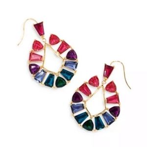 NWOT Kendra Scott Blair Gold Jewel Open Frame Earrings in Multi Mix